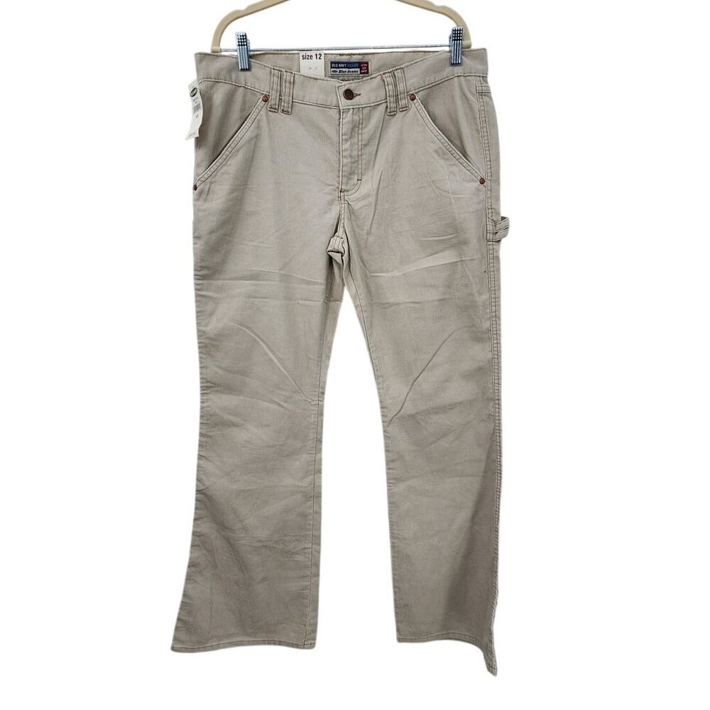 New NWT Vintage Deadstock Old Navy Corduroy Pants Ultra Low Waist Size 12 Flare